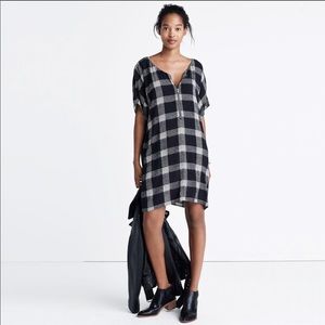 Madewell Zip Front Black & White Plaid Dress